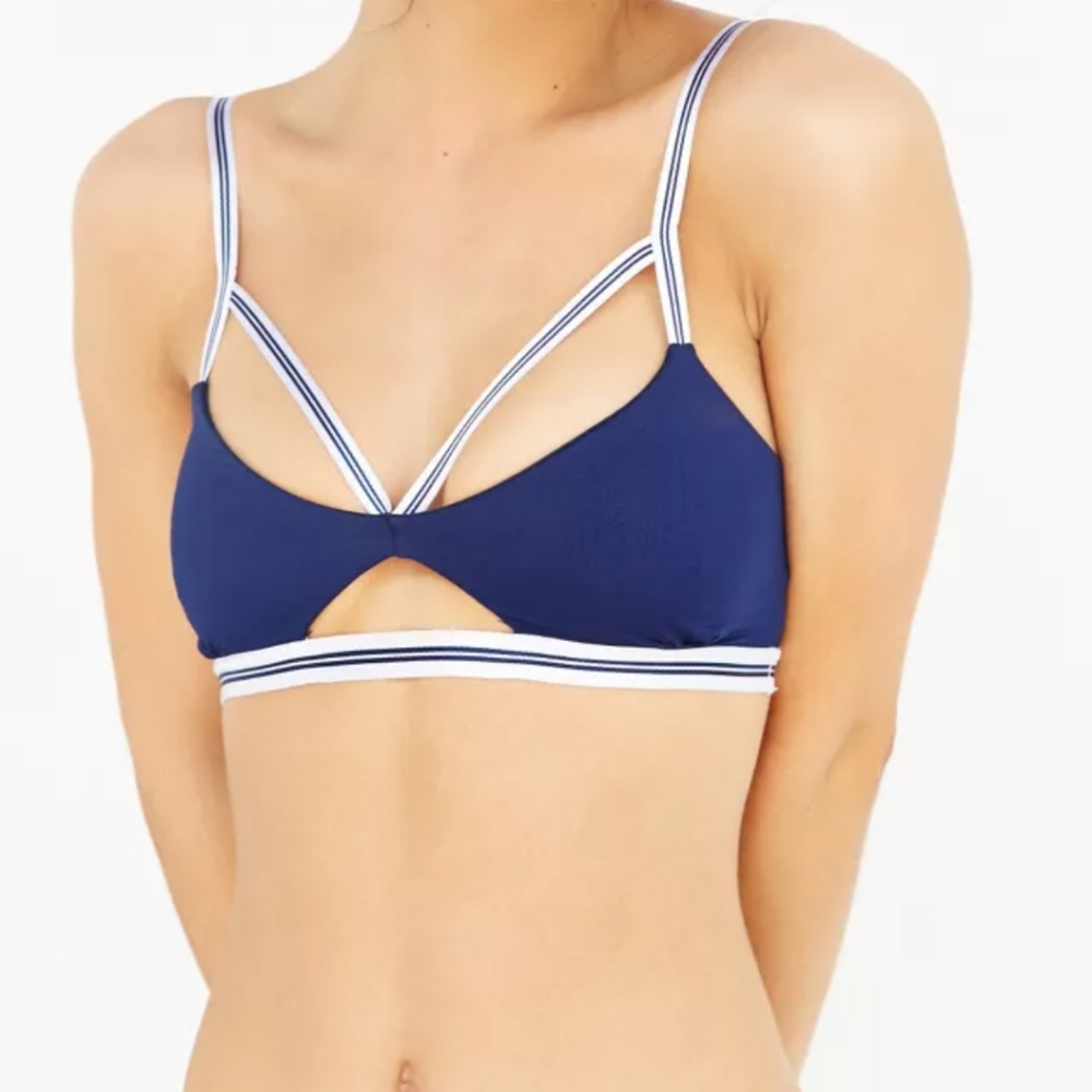 S Navy Urban outfitters blue life swim top